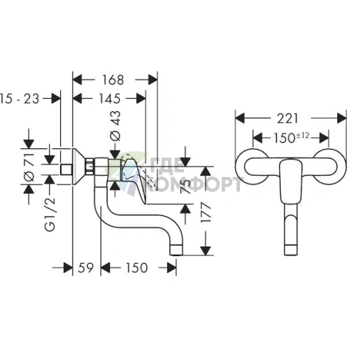 Смеситель для кухни Hansgrohe Logis 71836000 - фото 2