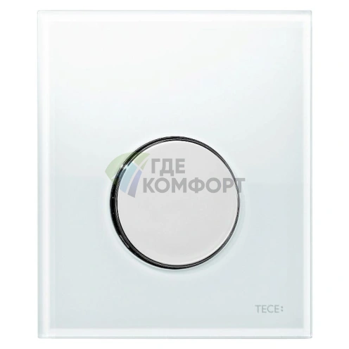 Кнопка для унитаза TECE Loop Urinal 9242660: белое стекло с хромом - фото 1
