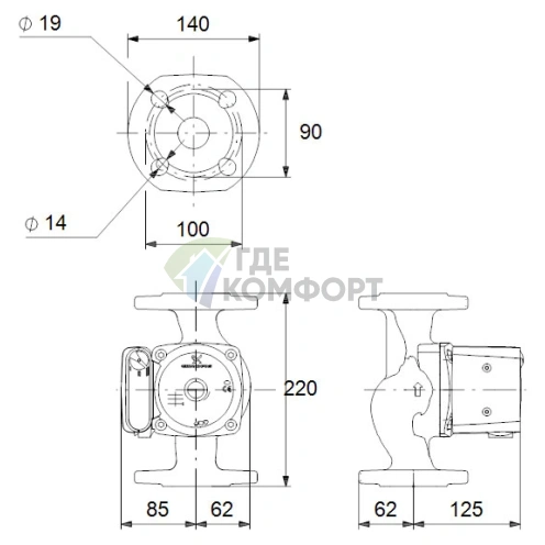 Циркуляционный насос Grundfos UPS 32-80 F 220 - фото 3