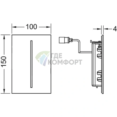 Кнопка смыва для писсуара TECE filo urinal 9242060, 230 В, белая - фото 4