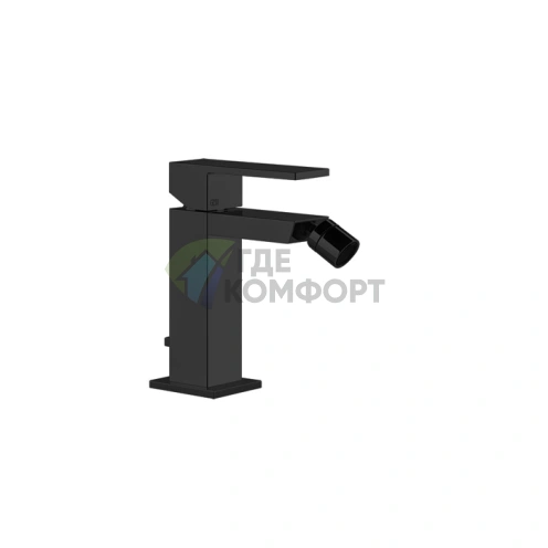 Смеситель для биде Gessi Rettangolo, черный, с донным клапаном, на 1 отверстие (20007#299) - фото 1