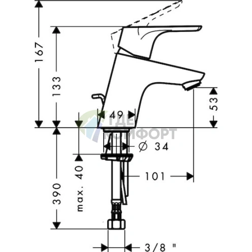 Смеситель для раковины Hansgrohe Focus E2 31730000 - фото 8