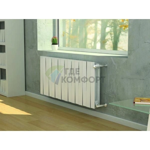 Радиатор биметаллический Royal Thermo Piano Forte 500 bianco traffico 10 секций-белый - фото 2