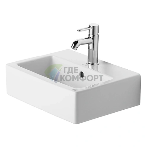 Раковина Duravit Vero мебельная для умывания с переливом, 1 отверстие под смеситель, 450×350 мм, белый (704450000) - фото 1