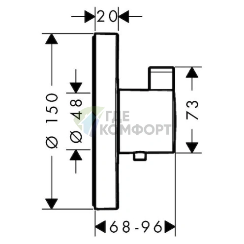 Термостат для душа Hansgrohe ShowerSelect S Highflow (15741000) - фото 2
