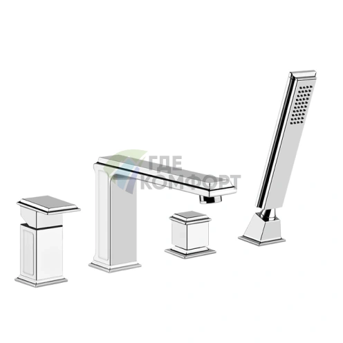 Смеситель для ванны Gessi Eleganza с переключателем на душ и хромированным покрытием (46037#031) - фото 1