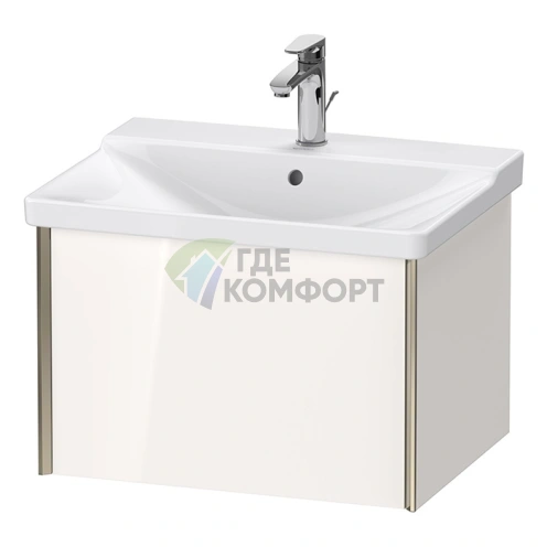 Подвесная тумба Duravit XViu белый глянцевый/champagne matt, 405x610x469 мм, с ящиком (XV40150B122) - фото 1