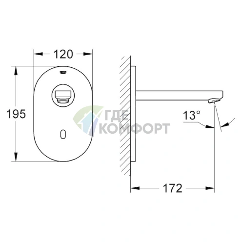 Смеситель для раковины Grohe Euroeco Cosmopolitan E 36273000 (хром) - фото 4