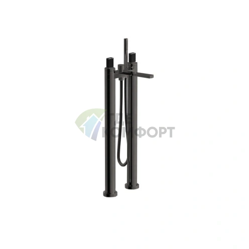 Смеситель для ванны напольный Fantini Venezia с ручным душем, цвет Matt Gun Metal PVD (29 P5 N580SB) - фото 1