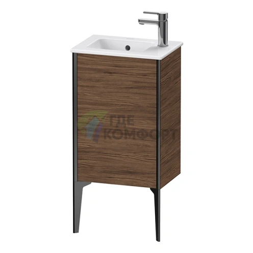 Тумба подвесная Duravit XViu для раковины 072343, цвет walnut dark/черный матовый (XV4480RB221) - фото 1