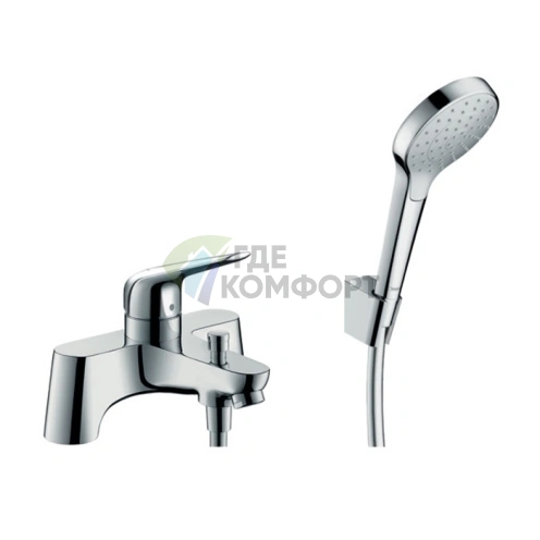 Смеситель Hansgrohe Novus для установки на край ванны с ручным душем Croma Select, хром (71044000) - фото 1
