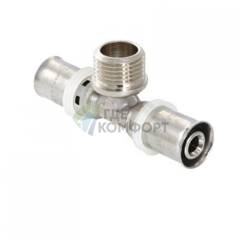 Тройник пресс с наружной резьбой 26х1х26 Valtec - фото 1