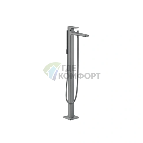 Напольный смеситель для ванны Hansgrohe Metropol с ручным душем, шлифованный черный хром (32532340) - фото 1