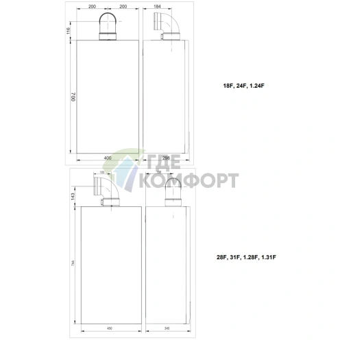 Газовый котел Baxi ECO Life 1.24 F 7814105, настенный, одноконтурный - фото 5