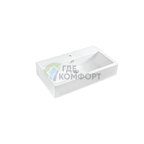 Раковина Artceram WASHBASINS BOX 80 подвесная 80х47 см с 1 отв под смесительитель цвет белый - фото 1