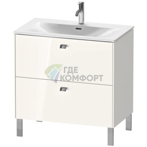 Тумба напольная под раковину Duravit Brioso 234483 с двумя ящиками, 685x820x479 мм, цвет White High Gloss (BR451202222) - фото 1
