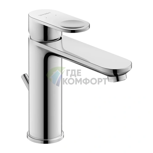 Смеситель для раковины Duravit B.3 на одно отверстие с донным клапаном, излив 141 мм, хром (B31020001010) - фото 1