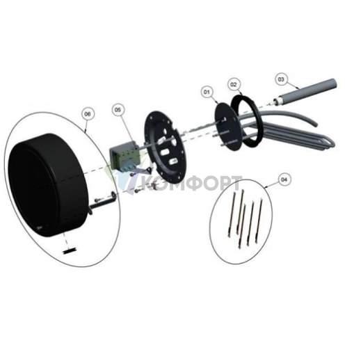 Набор тэнов Corhydro/Corflow Electric Kit 15kW - фото 2