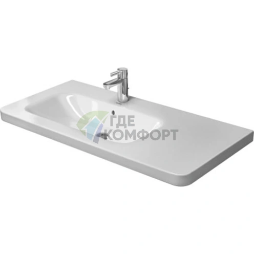 Раковина Duravit DuraStyle асимметричная с переливом и отверстием под смеситель для встраивания в мебель (2325100000) - фото 1
