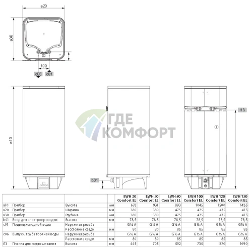 Водонагреватель накопительный электрический AEG EWH 50 Comfort EL - фото 3