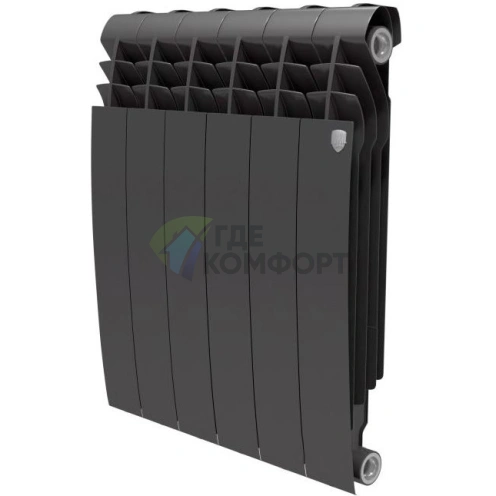 Радиатор Royal Thermo BiLiner Noir Sable 500 6 секций-черный - фото 1