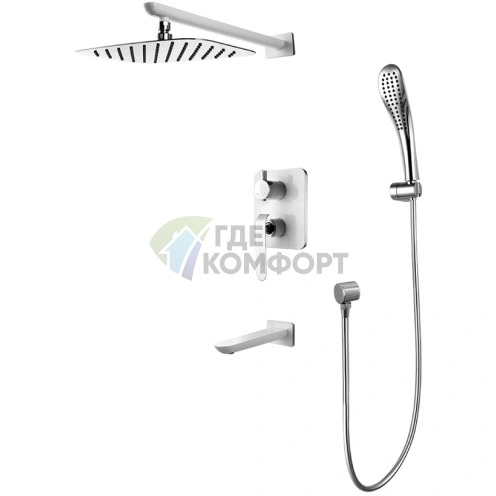 Стильный встраиваемый душевой комплект Lemark Melange LM4922CW - фото 1