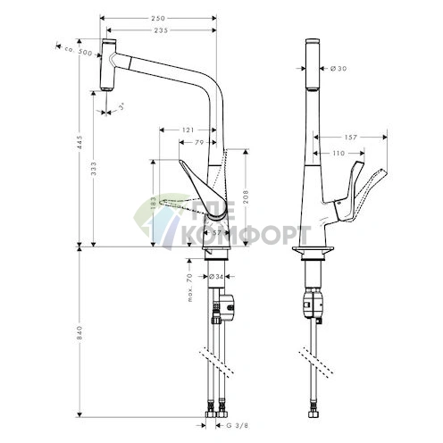 Смеситель для кухни Hansgrohe Metris Select 14884800: стиль и надежность - фото 5