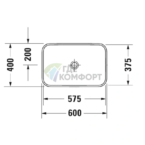 Раковина Duravit Happy D2 Plus 600х400 мм без перелива с керамической крышкой цвет Anthracite matt (2359601300) - фото 2