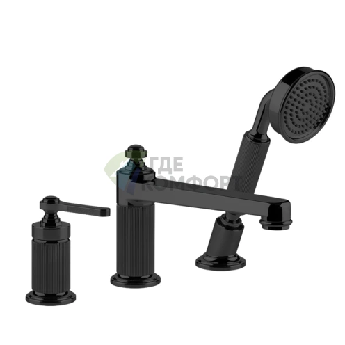 Смеситель GESSI VENTI20 для ванны с ручным душем, черный матовый (65037#299) - фото 1