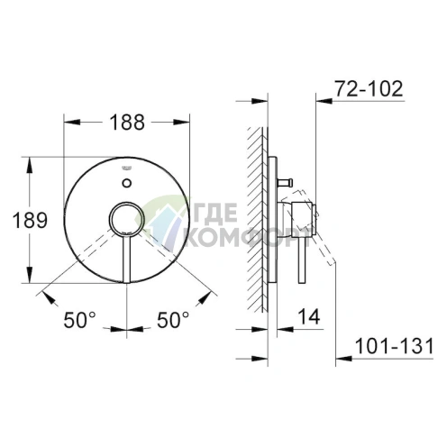 Смеситель для ванны с душем Grohe Atrio 19459001 - фото 2