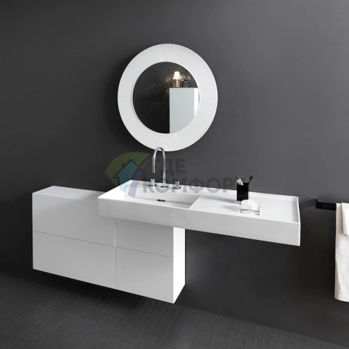 Тумба под раковину Laufen Kartell 120 см, белая матовая, с дверцей и двумя створками (4.0829.2.033.640.1) - фото 1