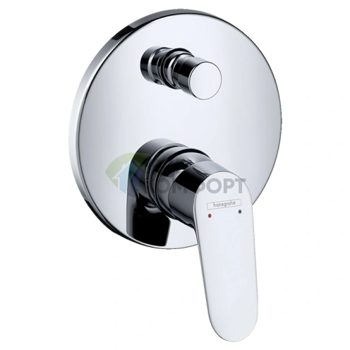 Встраиваемый смеситель для ванны Hansgrohe Focus с вакуумным переключателем и защитой EN1717 (31946000) - фото 1