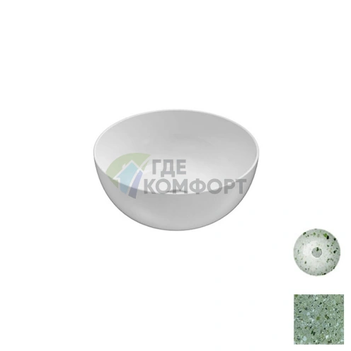 Раковина-чаша GLOBO T-Edge на столешницу 34 см, цвет Graniglia Verde (B6T37.GV*0) - фото 1