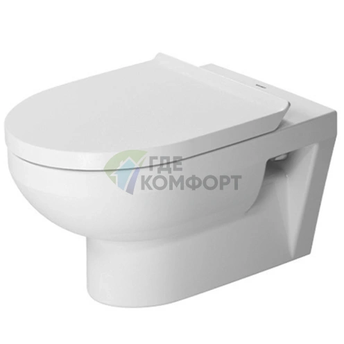 Подвесной унитаз Duravit DURASTYLE Basic Rimless с сиденьем с автоматическим закрыванием (256209+002079)) - фото 1