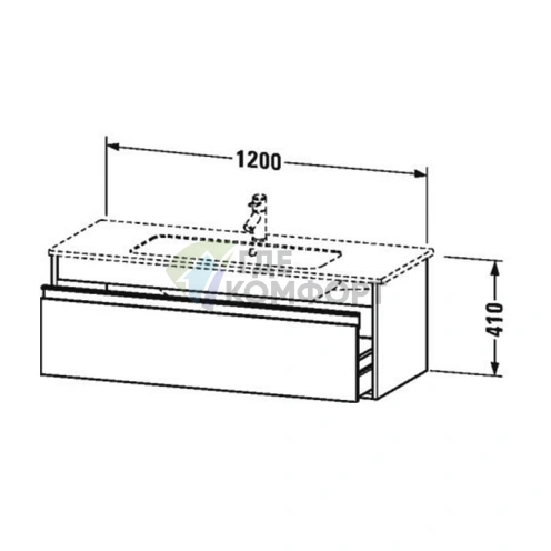 Раковина Duravit ME by Starck для мебели 123×49 см Белый (2336120000) - фото 5
