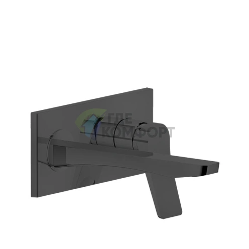 Встраиваемый смеситель GESSI Rilievo для раковины с изливом 215 мм, цвет Nero XL (59089#299) - фото 1