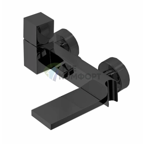Смеситель наружный Bossini Cube с держателем для душевой лейки и гибким шлангом, черный матовый (Z004101.073) - фото 1