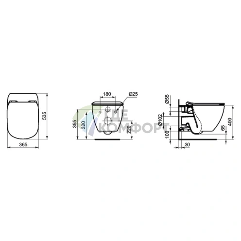 Комплект для установки унитаза 3 в 1: чаша Ideal Standard Tesi, инсталляция Geberit Duofix и сиденье с микролифтом - фото 6