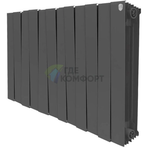Радиатор биметаллический Royal Thermo Piano Forte 500 noir sable 12 секций-черный - фото 1