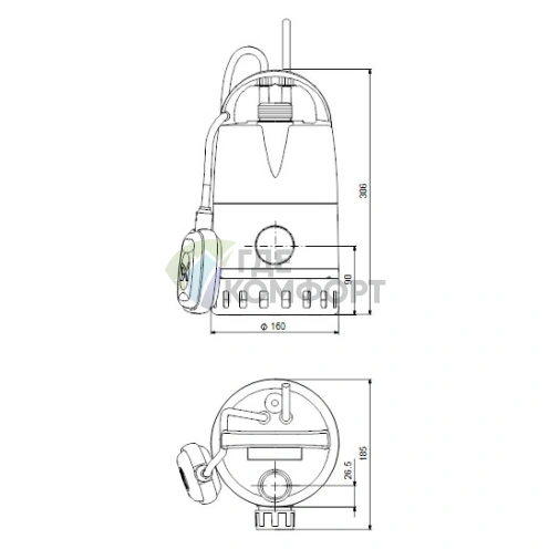 Дренажный насос Grundfos Unilift CC 5 M1 без поплавка - фото 3