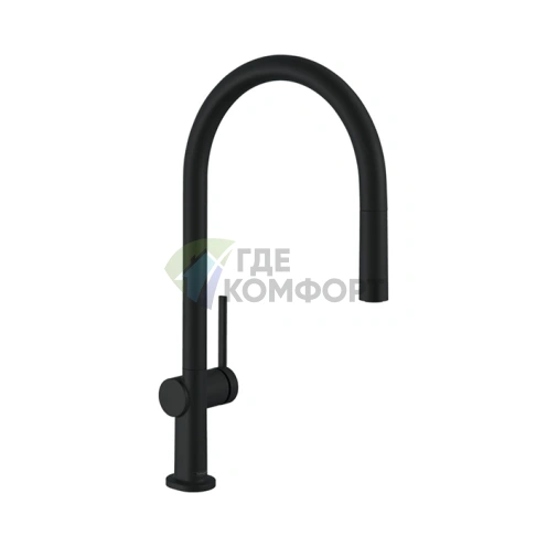 Кухонный смеситель Hansgrohe Talis M54 с выдвижным душем, черный матовый (72803670) - фото 1
