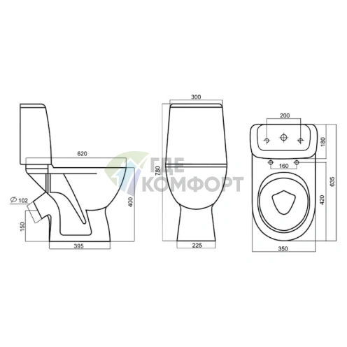 Унитаз-компакт Damixa RedBlu Origin One с микролифтом - фото 2