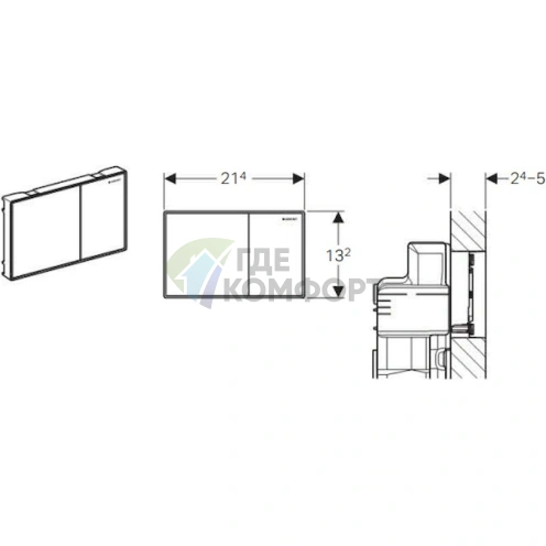 Кнопка смыва Geberit Sigma 60 115.640.SJ.1 в черном стекле - фото 3