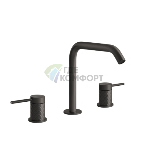 Смеситель для раковины GESSI 316 на 3 отверстия, цвет Brushed Black Metal PVD (54112#707) - фото 1