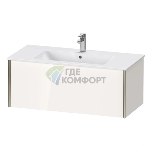 Тумба подвесная Duravit XViu 400x1010x480 мм для раковины 233610, 1 ящик, белый глянцевый/champagne matt (XV40270B122) - фото 1