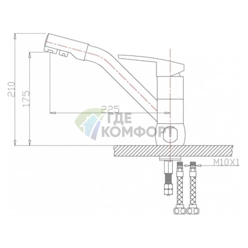 Стильный кухонный смеситель Zorg Clean Water ZR 400 KF-12 в антраците - фото 2