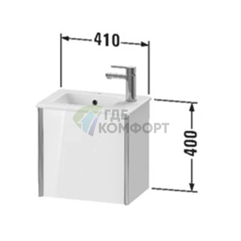 Подвесная тумба Duravit XViu 557x510x420 мм, цвет walnut dark/черный матовый (XV4024LB221) - фото 2