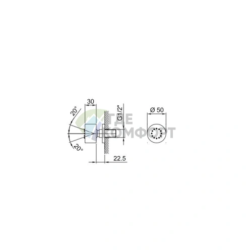 Форсунка боковая Fantini Venezia: латунь, цвет Matt Gun Metal PVD (86 P5 9248) - фото 2