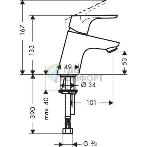 Смеситель Hansgrohe Focus 31130000 для умывальника - фото 7