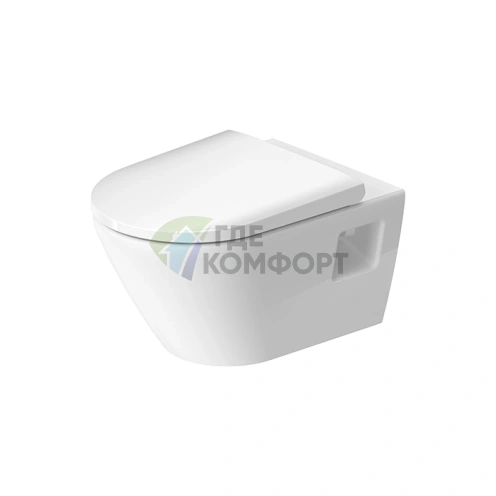 Унитаз подвесной Duravit D-Neo безободковый белый с сиденьем (2578090000+0021690000)) - фото 1